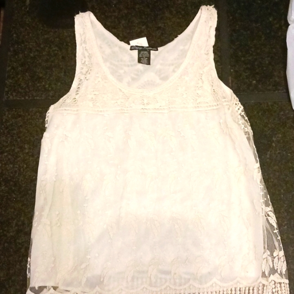 Lace front tank top